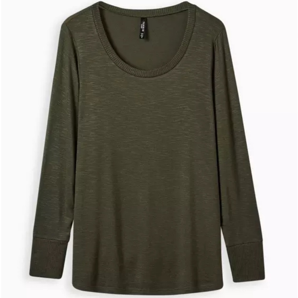 NWT TORRID, long sleeve tee olive HACCI 4X/26